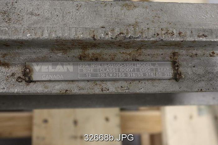 Used Velan 12" Hand Operated Knife Gate Valve #32668