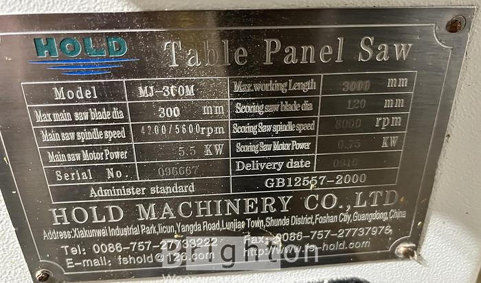 Used Hold Sliding Table Saw #BM2340