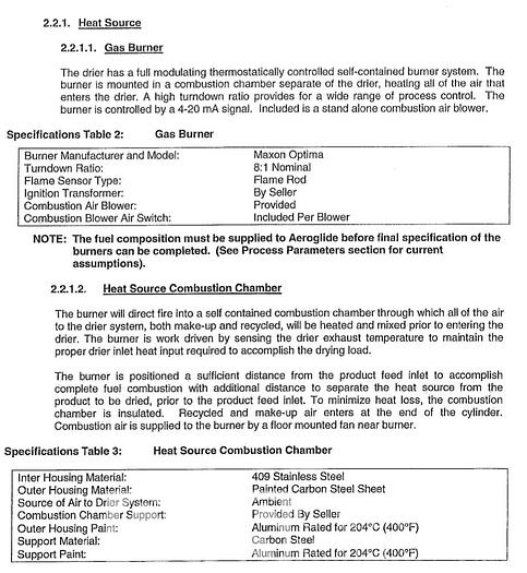 Used Buhler Aeroglide 13x60 Stainless Steel Drum Dryer with Burner