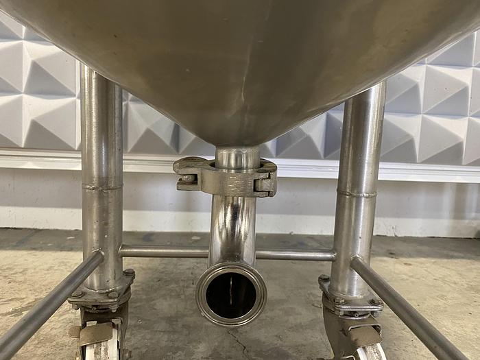 Used Stainless Steel  200 Liter Mixing Tank w/ 1 1/2" Sanitary Fitting Bottom Drain