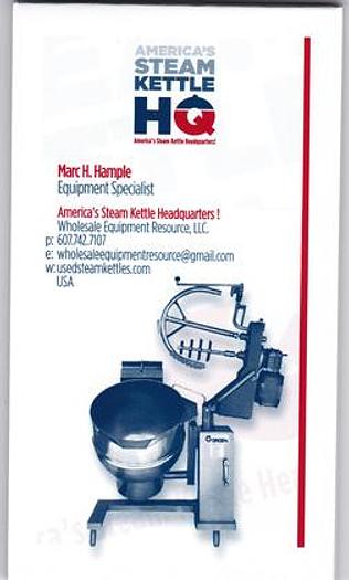 Used JC PARDO 500 GAL. DIRECT STEAM KETTLE w/ AGITATION (#779).