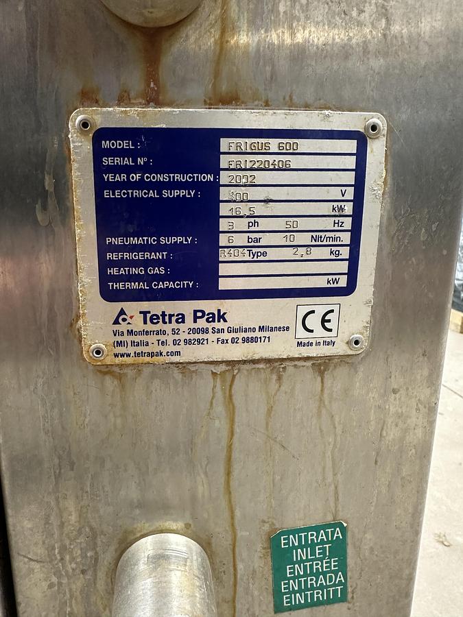 Used Tetra Pak Frigus 600 Continuous Freezer