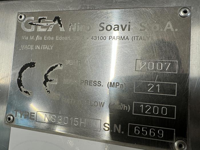 Used 2007 GEA Niro Soavi NS3015H