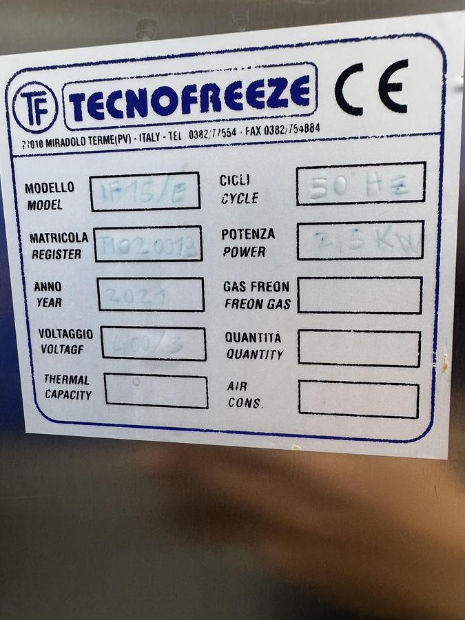 Used Tecnofreeze IF 15 Fruit Feeder