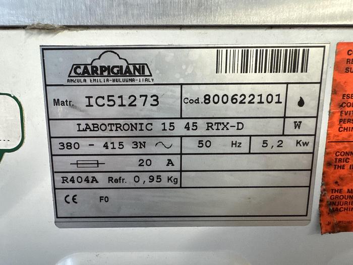 Used Carpigiani Labotronic 15 45 RTX Ice Cream Batch Freezer
