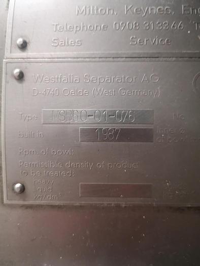 Used 1987 GEA Westfalia MS60-01-076