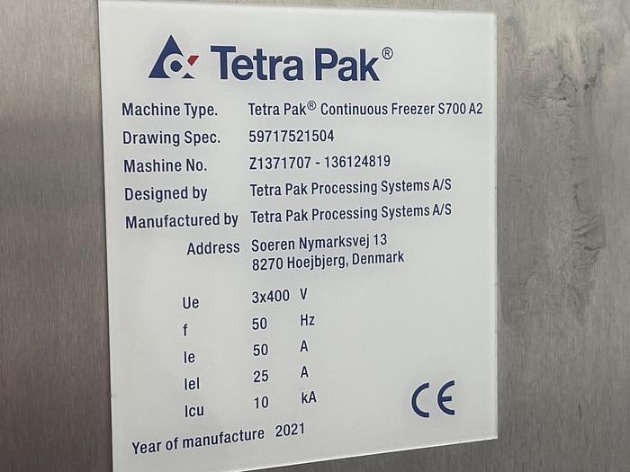 Used TETRA PAK CONTINUOUS FREEZER S700