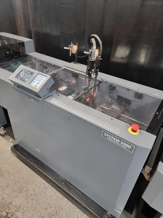 Used Duplo 5000 sheet feeder , fold , stitch , trim crease booklet maker