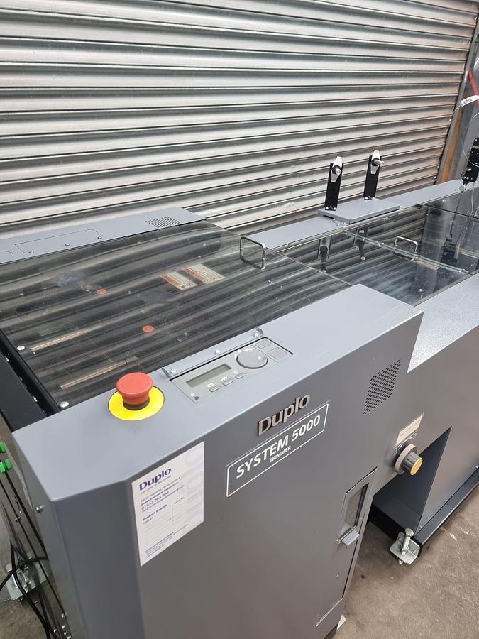 Used Duplo 5000 Digital booklet making system, Fold Stitch Trim Sheet Feeder