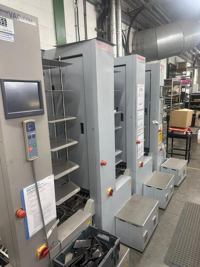 Used Horizon Stitchliner Bookletmaker 24 Station Collator , Fold , Stitch, Three knife trim