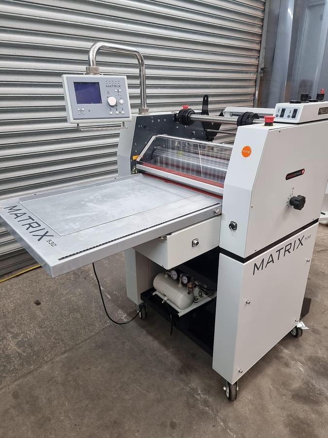 Used matrix 530 pneumatic laminator with foil