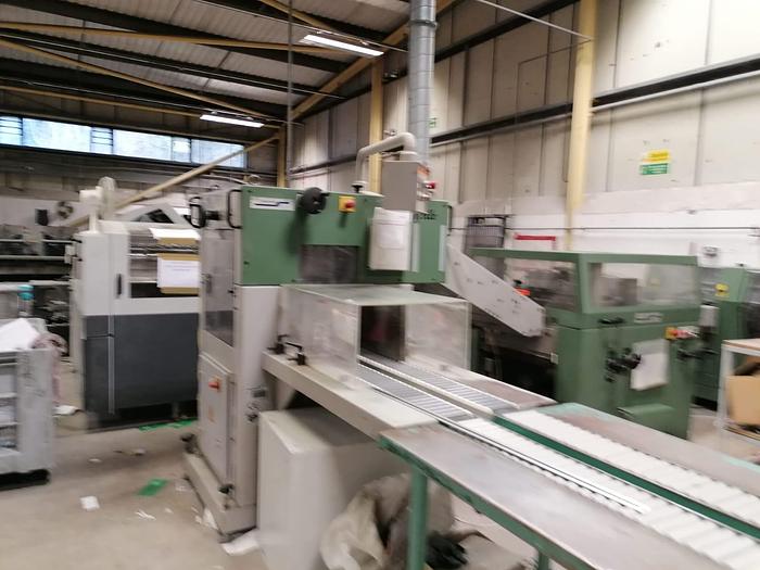 Used 2005 MULLER MARTINI PRESTO 6 Station Chain, 6 x 1555 Feeders, 1 x Cover Feeder, Presto Stitching Unit, 1522 Trimmer, Shingle Belt Delivery