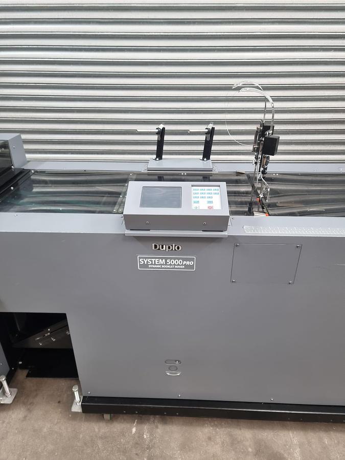 Used Duplo 5000 Digital booklet making system, Fold Stitch Trim Sheet Feeder