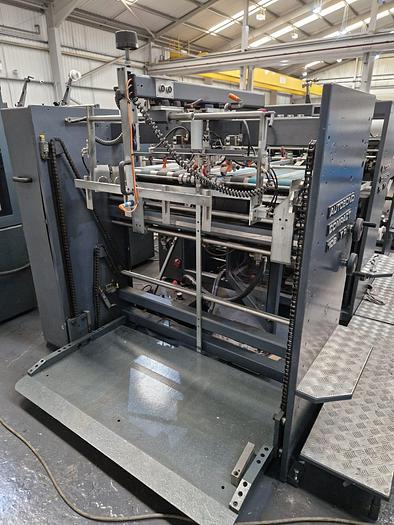 Used 2005 AUTOBOND 102TP Thermal Laminator, Sheet Size 102 x 76cm, Heidelberg Deep Pile Stream Feeder, Double Sided Laminator, 2 x Film Unwinds, Auto Sheeter, Deep Pile Stacker Delivery