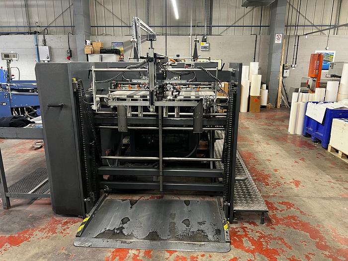 Used 2004 AUTOBOND 102 COMPACT Thermal Laminator, Sheet Size 72 x 102cm, Heidelberg Deep Pile Stream Feeder, Double Sided Laminator, 2 x Film Unwinds, Tool Temp Unit, Auto Sheeter, Deep Pile Stacker Delivery