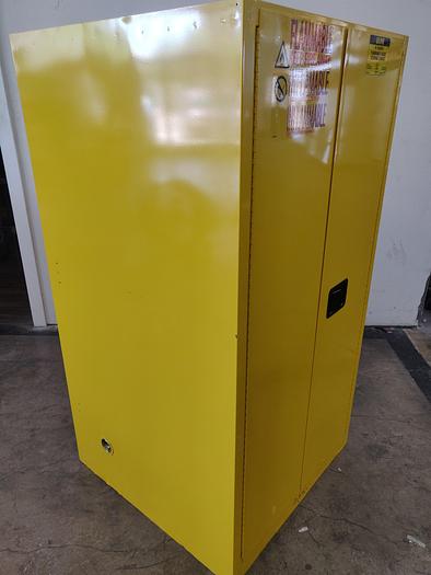 Used ULINE H-1565M-Y Flammable Storage Cabinet - Manual Doors, Yellow, 60 Gallon