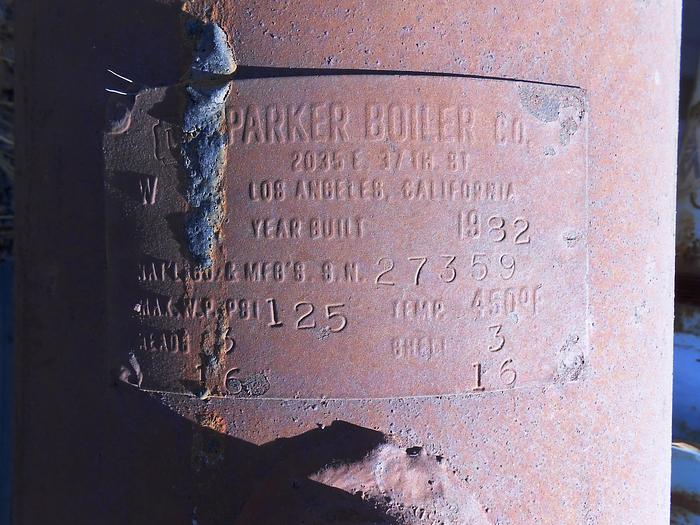 Used Tank, 25 Gallon, C/st, 125 PSI, 13" x 52", Parker Boiler #S741994