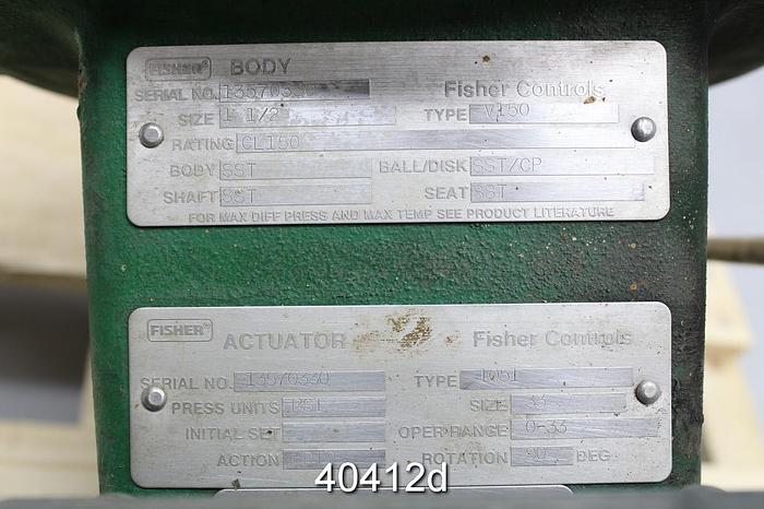 Used Fisher V150 1.5" Vee Ball Valve #40412