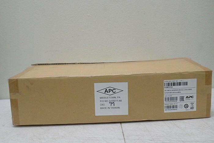 Used APC KVM0216A Rack KVM Switch, KVM 2G, Enterprise Analog, 2 Local Users, 16 Ports