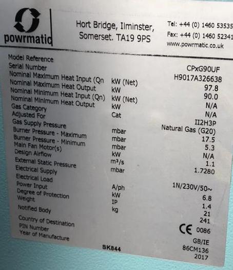 Powrmatic CPx Gas/Oil Fired Cabinet Heater