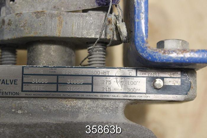 Used Neles Jamesbury 4" Air Operated Butterfly Valve, 815L-11-3600MT #35863