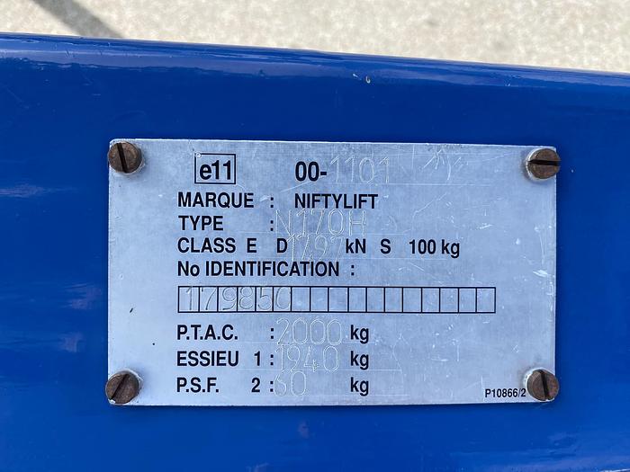 Gebruikt 2002 Niftylift 170 HDE, Aanhanger hoogwerker, 17 meter