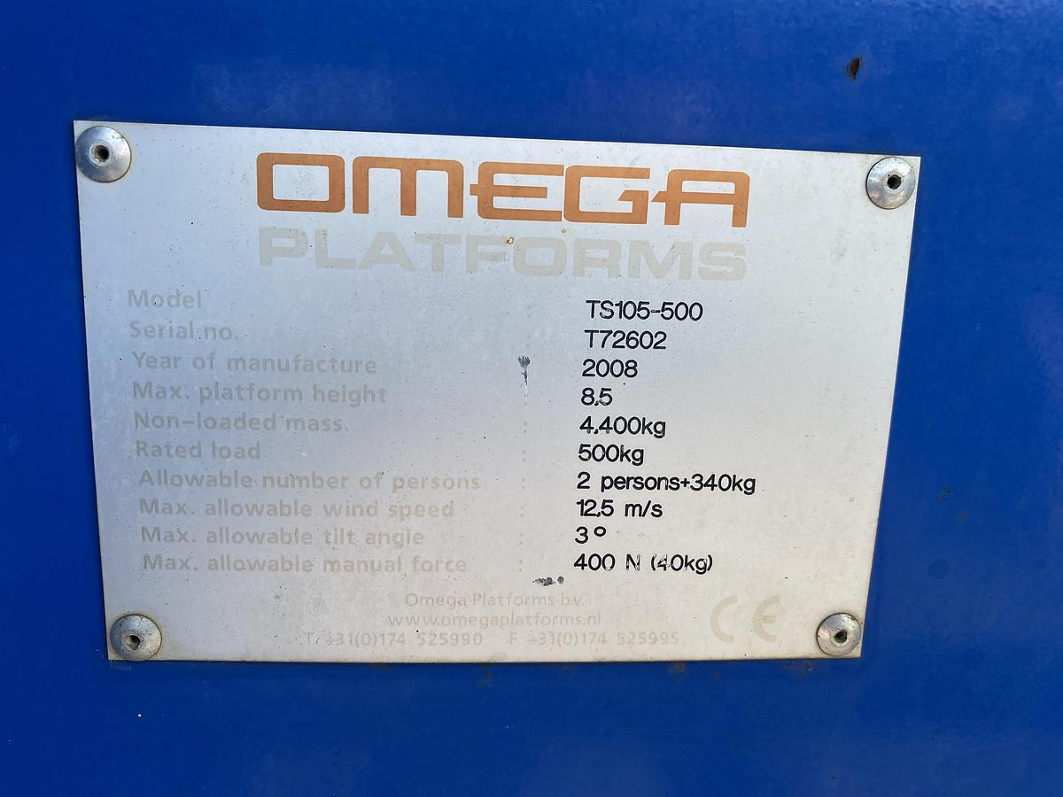 Gebruikt 2008 Omega Platforms TS105-500, Rups schaarhoogwerker