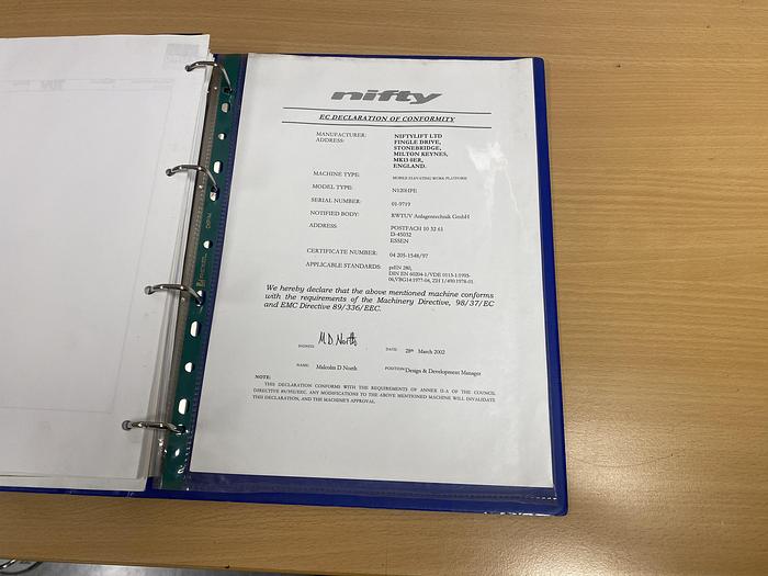 Gebruikt 2002 Niftylift 120HPE, Aanhanger hoogwerker, 12 meter