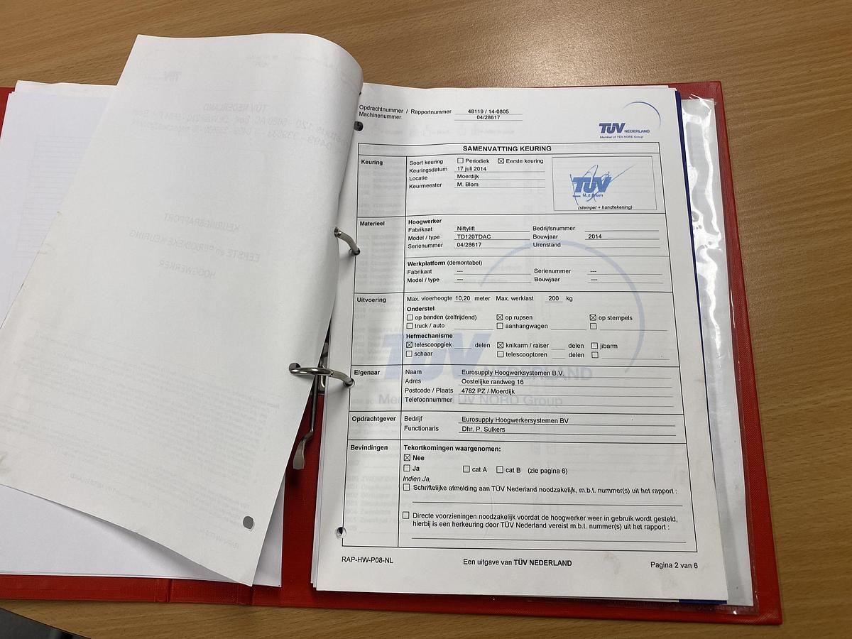 Gebruikt 2014 Niftylift TD120 TDAC, Spin hoogwerker, 12 meter