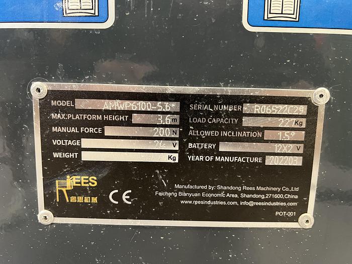 Gebruikt 2022 Rees AMWP6100-5.6, hoogwerker, personenlift, 5,6 meter