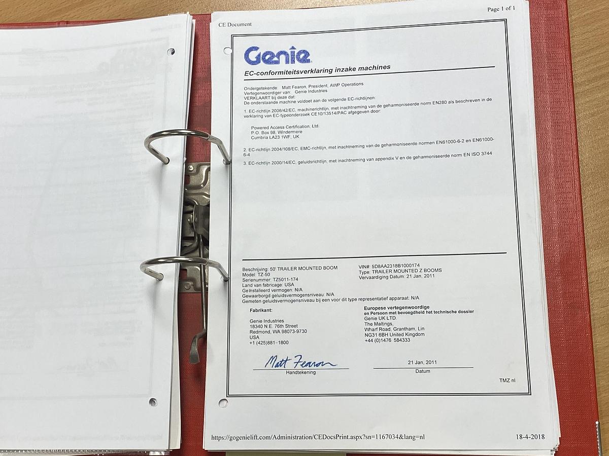Gebruikt 2011 Genie TZ50, Aanhangwagen hoogwerker, 17 meter