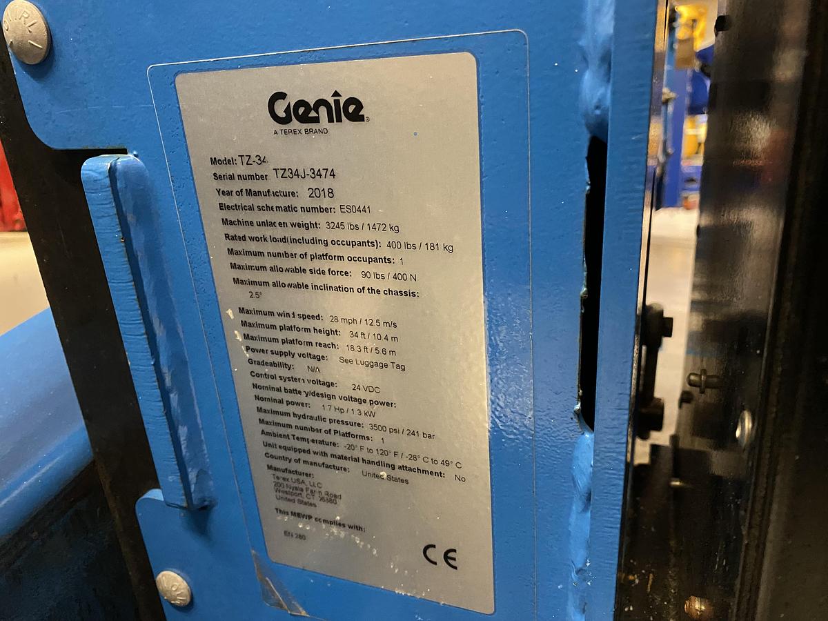 Gebruikt 2019 Genie TZ34/20, Aanhangwagen hoogwerker, 12 meter