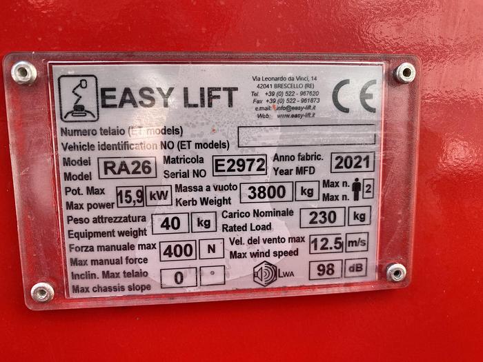 Gebruikt 2021 Easylift RA26, Spin hoogwerker