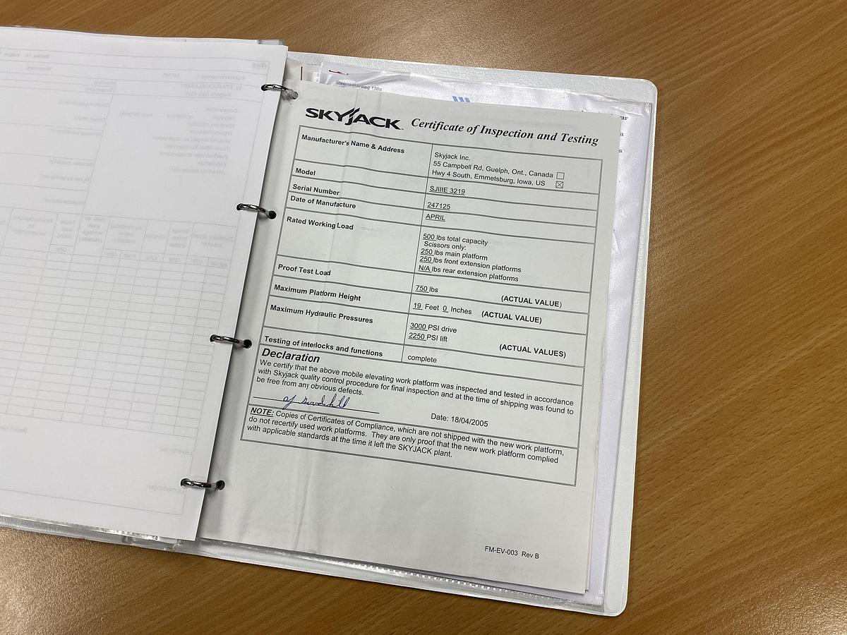 Gebruikt 2005 Skyjack SJIII-3219, Schaarhoogwerker, 8 meter