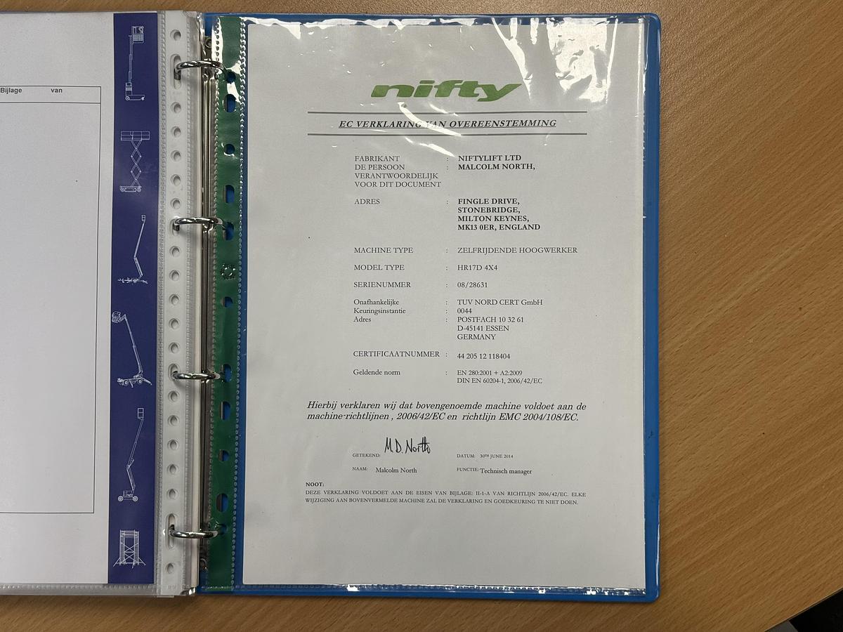 Gebruikt 2014 Niftylift HR17D 4x4, Hoogwerker
