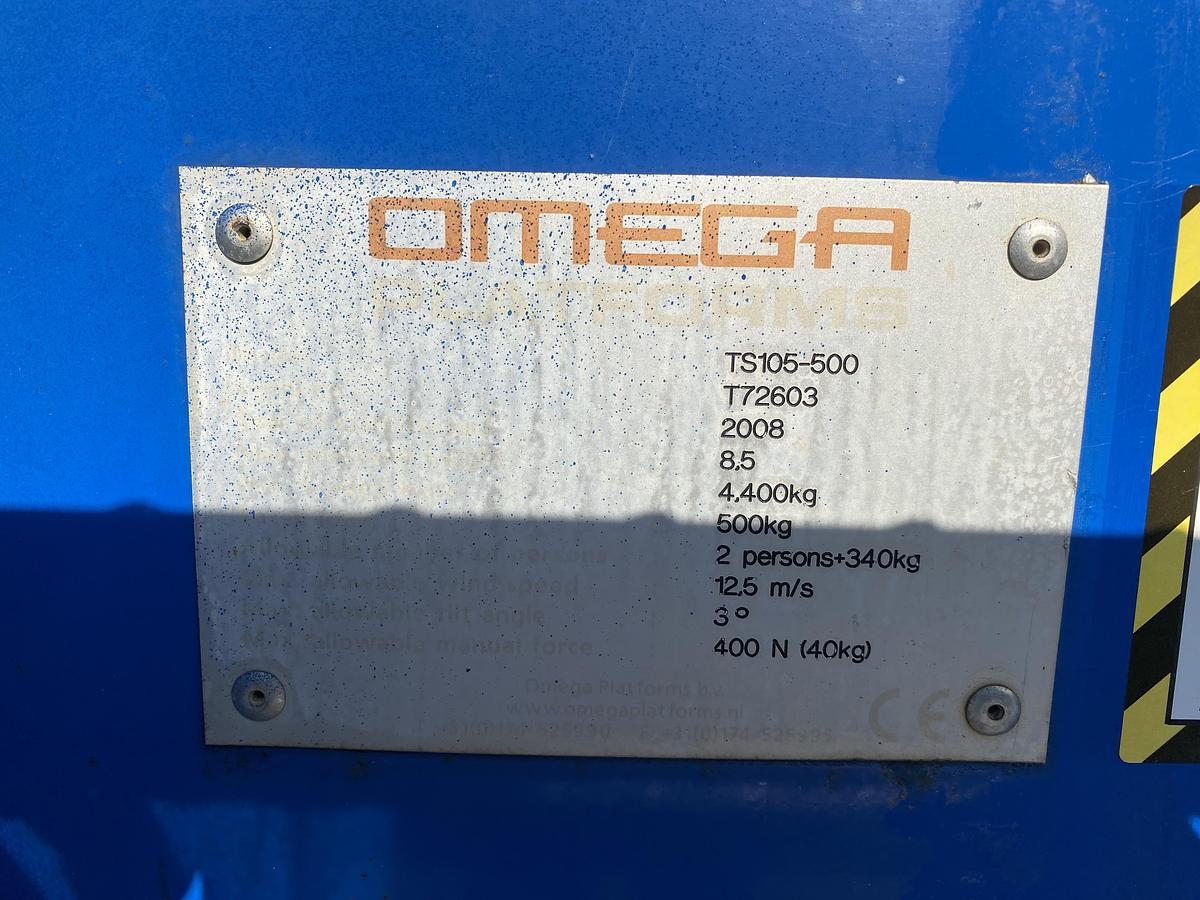 Gebruikt 2008 Omega Platforms TS105-500, Rups schaarhoogwerker