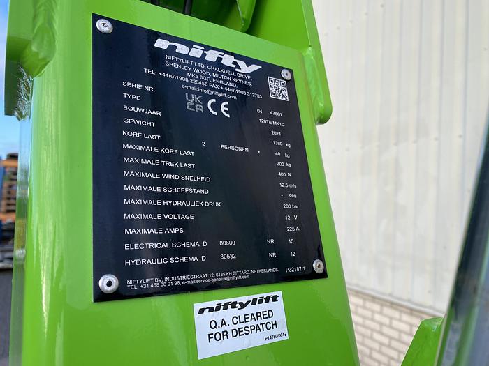 Gebruikt 2021 Niftylift 120TE, Aanhanger hoogwerker, 12 meter