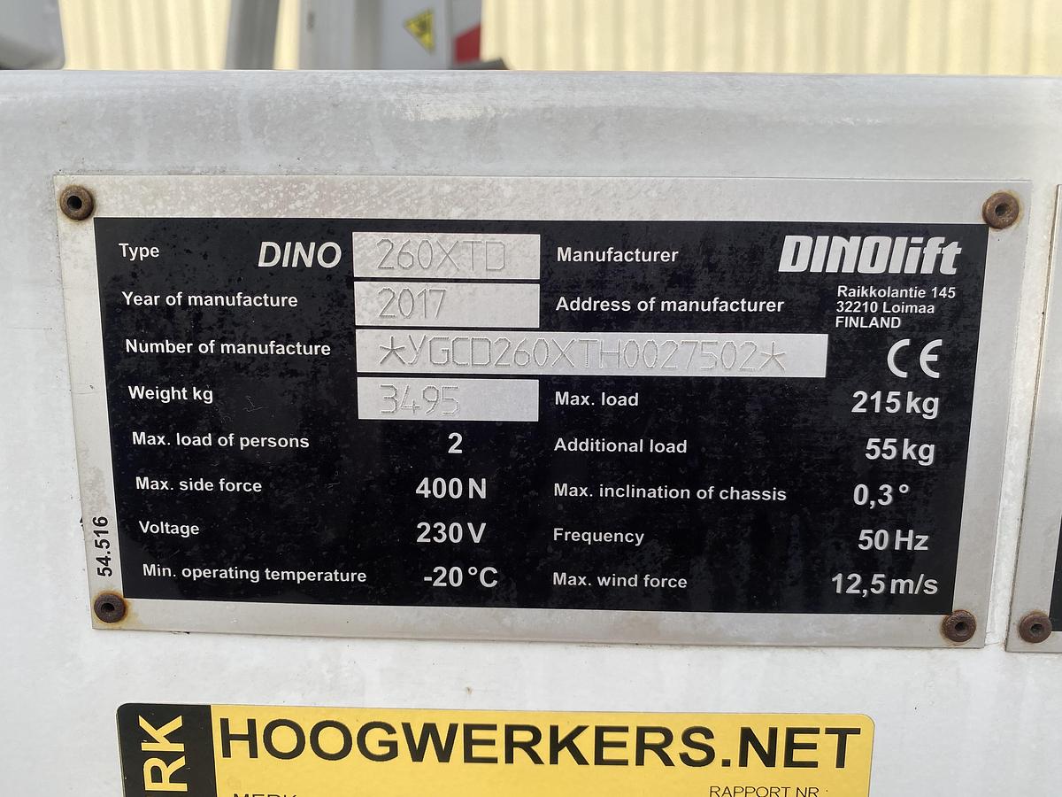 Gebruikt 2017 Dino 260 XTD, aanhanger hoogwerker, 26 meter