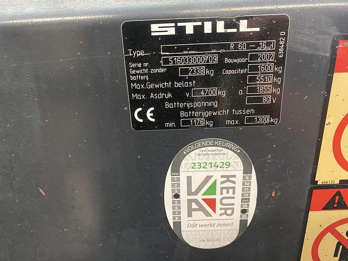 Gebruikt 2002 Still R60-16, Heftruck, Elektro