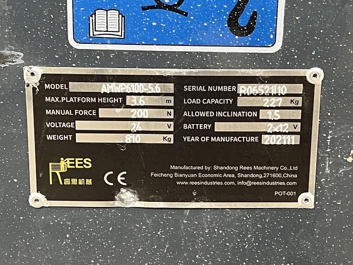 Gebruikt 2022 Rees AMWP6100-5.6, hoogwerker, personenlift, 5,6 meter