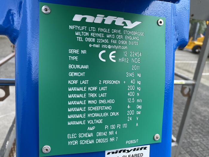 Gebruikt 2011 Niftylift HR12 NDE, Hoogwerker, Bi-energy, 12 meter
