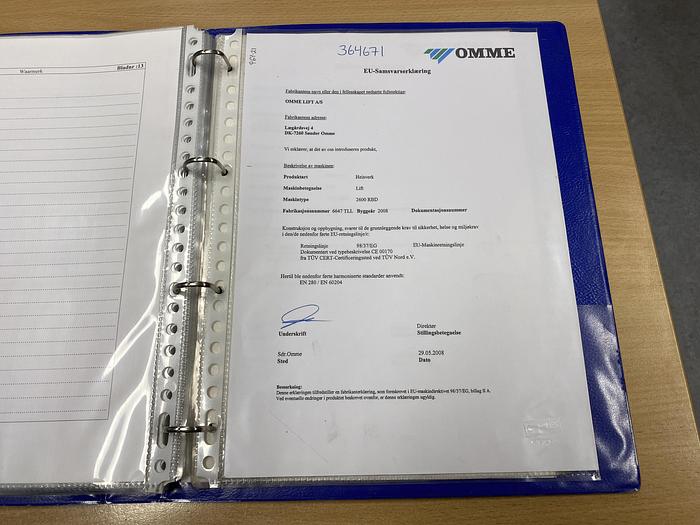 Gebruikt 2008 Omme 2600RBD, Spin hoogwerker, Diesel + Accu