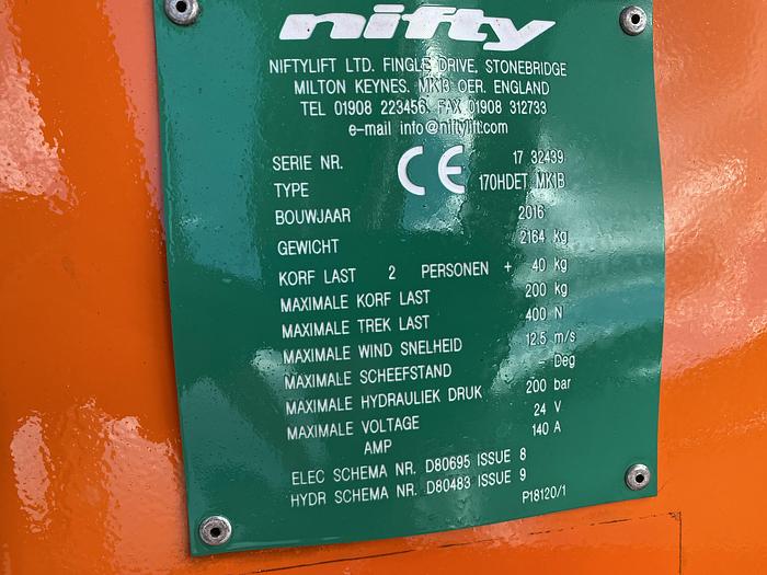 Gebruikt Niftylift 170HDET Aanhanger hoogwerker, 17 meter