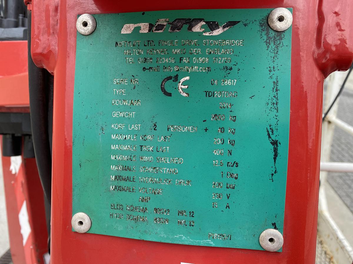 Gebruikt 2014 Niftylift TD120 TDAC, Spin hoogwerker, 12 meter