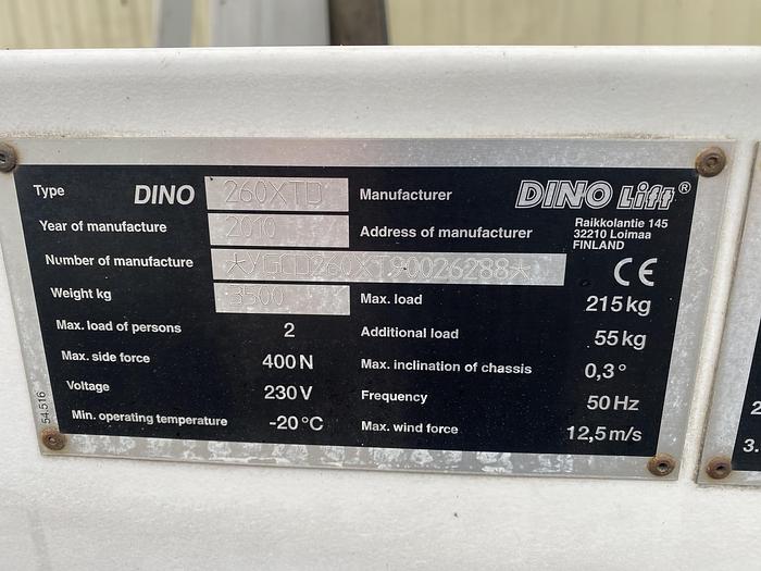 Gebruikt 2010 Dino 260 XTD, Aanhangwagen hoogwerker, 26 meter