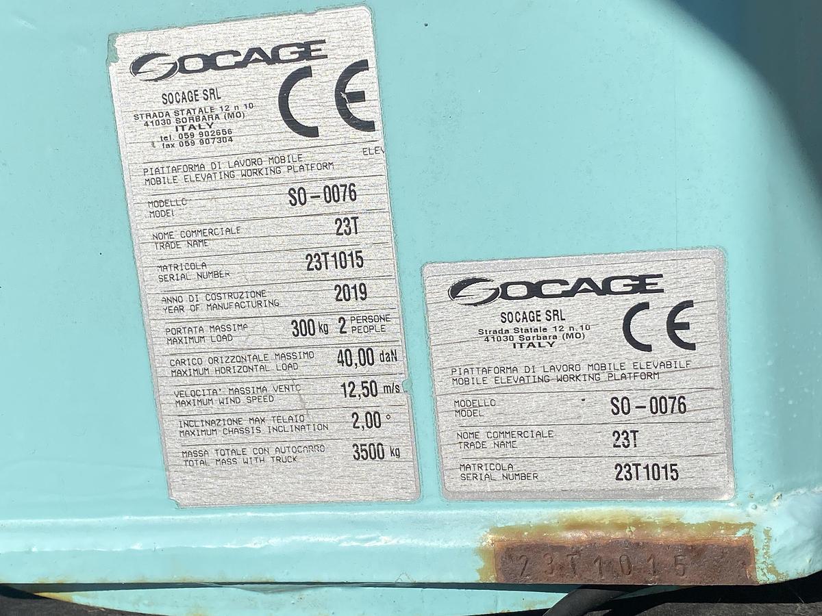 Gebruikt 2019 Socage 23T, Autohoogwerker, 23 meter