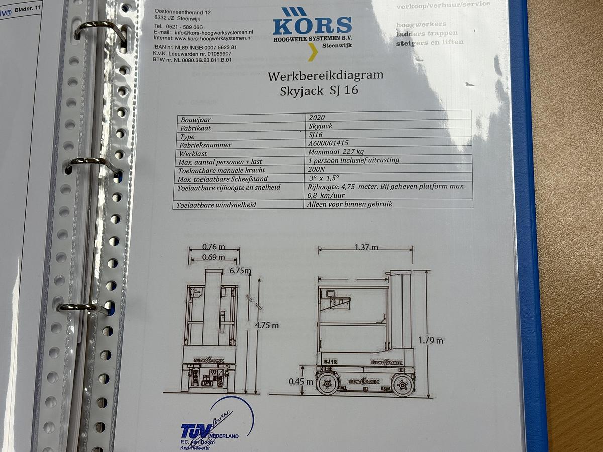 Gebruikt 2020 Skyjack Skyjack  SJ16, hoogwerker, personenlift, 6,8 meter