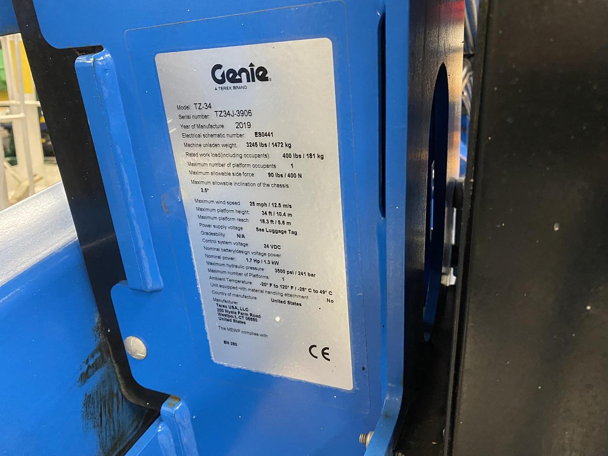 Gebruikt 2019 Genie TZ34/20, Aanhangwagen hoogwerker, 12 meter