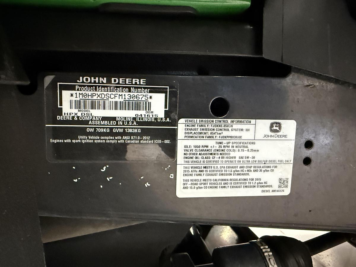 Gebruikt 2015 John Deere Gator HPX DSL, 4x4, Diesel