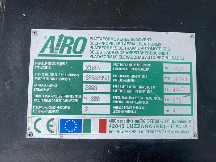 Gebruikt 2008 Airo X10EN, meter, Schaar hoogwerker